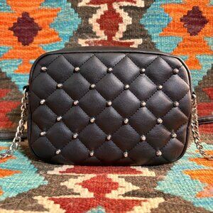 Rebecca Minkoff Black Studded Crossbody Bag Small Faux Leather Satchel